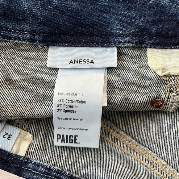 PAIGE Anessa Cropped Wide Leg Jean in Amoroso Dark Wash - Picture 9 of 11